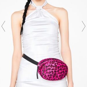 NWT pink leopard print fanny pack dollskill